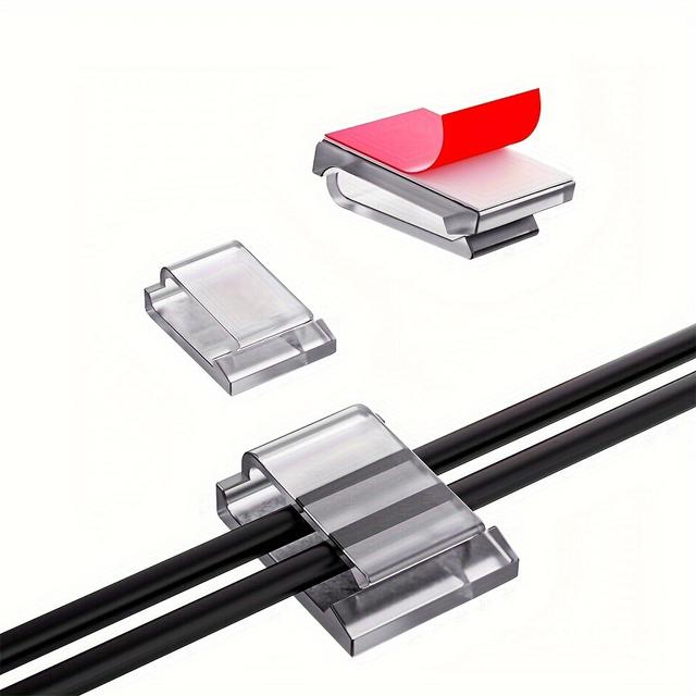 TEMU 30pcs Cable Clip Self-adhesive Cable Clip Cable Management Wire Clip Accessories