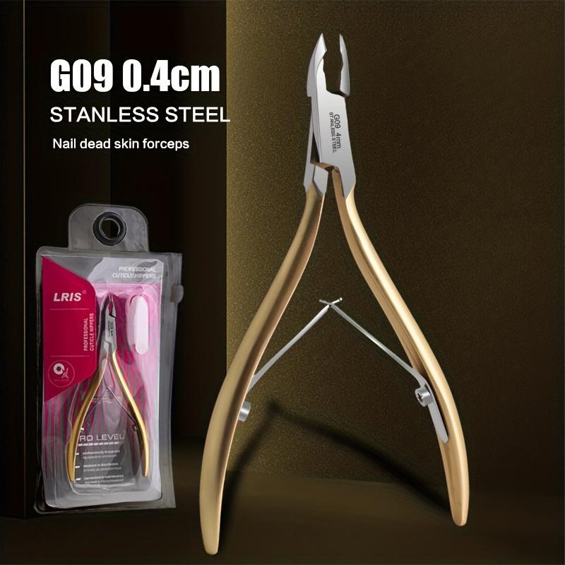 TEMU 1pc High-end Golden Japanese-style -grip Nail Clipper For Hands And Feet, Made Of 3cr13 Steel, Suitable For Home Use And Portable G09 Cuticle Nipper