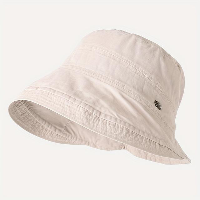 TEMU 1pc Women's Spring/summer Travel Sun Hat - Casual Versatile Wide Brim Foldable Bucket Hat, Face-flattering & Portable