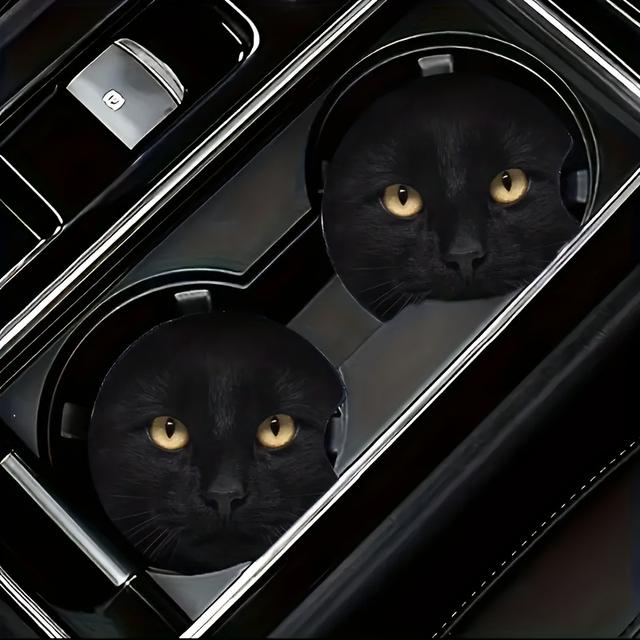 TEMU 2pcs Porta-Copos para Carro com Estampa de Legal - Antiderrapantes, Resistentes ao Calor, Acessórios Únicos para Interior de Automóvel - para Casais