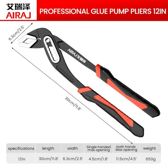 TEMU Airaj 8/10/12 Inch Water Pump Pliers Quick-release Plumbing Pliers Combination Pliers Plumber Hand Tools