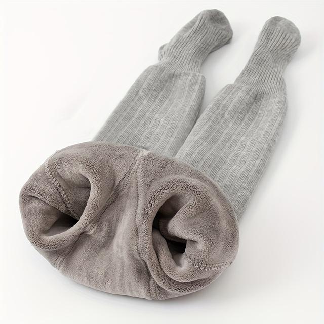 TEMU 1pc Baby Toddler Leggings Socks Thickened Fleece Girls Kids Leggings, Cute Plain Color Warm Pantyhose For Winter Kids Tights For Winter