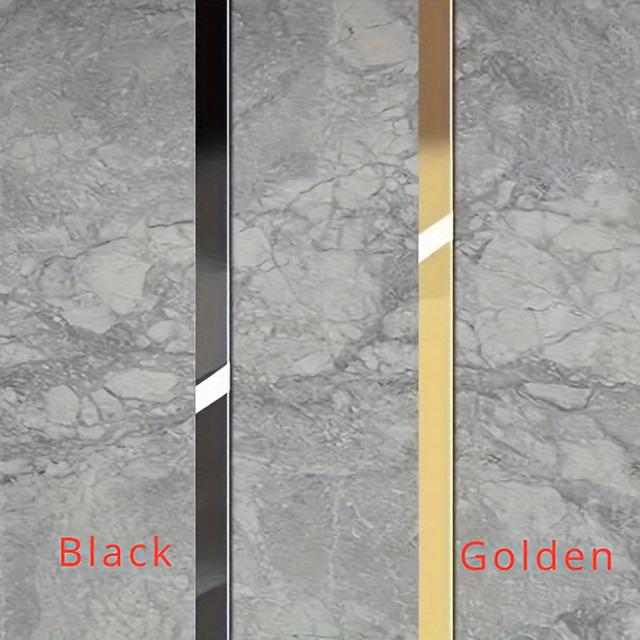 TEMU 1pc Golden Stainless Steel Decorative Strip, Wrapped Edge Strip, Edge Strip, Ceiling Background Wall Titanium Alloy Self-adhesive Strip