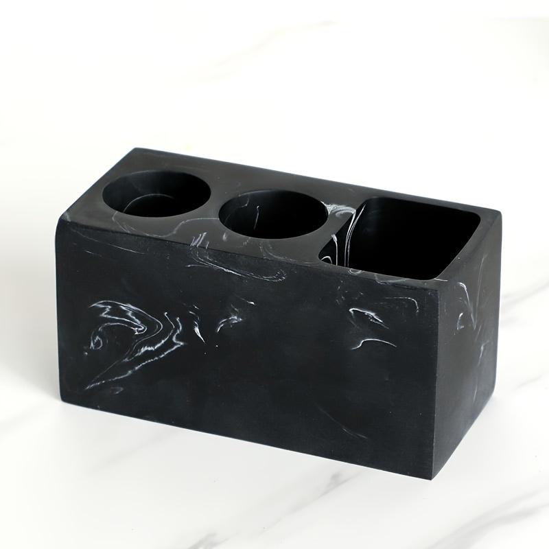 TEMU Toothbrush Holder, Electric Toothbrush Stand, Toothpaste And Brush Organizer, Black And White, Marble Pattern