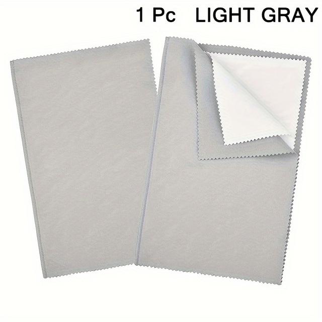 TEMU 1pc Jewelry Polishing Cleaning Cloth Large Size 25.4cm*30.48cm/9.84in*12.8in For Sterling Jewelry Golden, (light Grey/grey/purple)