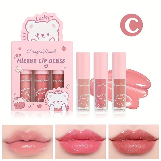 TEMU Lip Gloss, Moisturizing And Hydrating Lip Oil With Pearlescent Finish, Cartoon Design, Suitable For Types