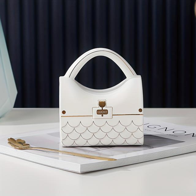 TEMU Bag Shape Mug, Office Home Coffee Cup, Afternoon Tea Cup, European High-grade Luxury And Exquisite