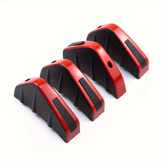 TEMU 4pcs Universal Carbon Fiber Pattern Car Modified Rear Bumper Diffuser Spoiler Black Red Abs Rear Bumper Lip Diffuser Anti-collision