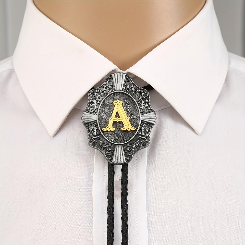 TEMU Western Cowboy Letter Buckle Necktie, Bolo Ties For Men
