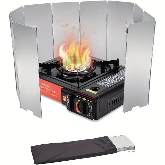 TEMU 1pc Ultralight Aluminum Alloy Stove Windscreen | Foldable, Suitable For Outdoor Camping And Picnic