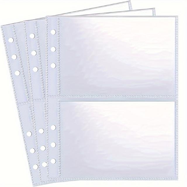 TEMU [الاختيار الشائع] HDhuiun 25 قطعة من حماة بطاقات K-Pop فائقة الوضوح، أكمام ذات وجهين بـ4 جيوب للمجلدات A5 - تناسب البطاقات التجارية القياسية والصور (2.5x3.5 بوصة، 3.5x5 بوصة، 5x7 بوصة)