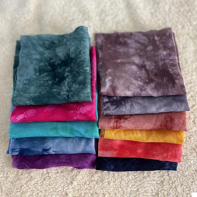 TEMU 11 unidades de tecido para amarrar à mão com tingimento 20X20Cm, tecido para camisetas, tecido para tingimento à mão, tecido de estilo e drapado de /verão para roupa e roupa de boneca