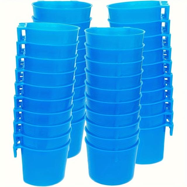 TEMU 40 Stück Verdickter Vogelfuttertrog, Käfigtassen Vogelfutterautomaten, Hängende Hühnerfutter- Und Trinkschale, Kunststoffkäfig-Futternäpfe