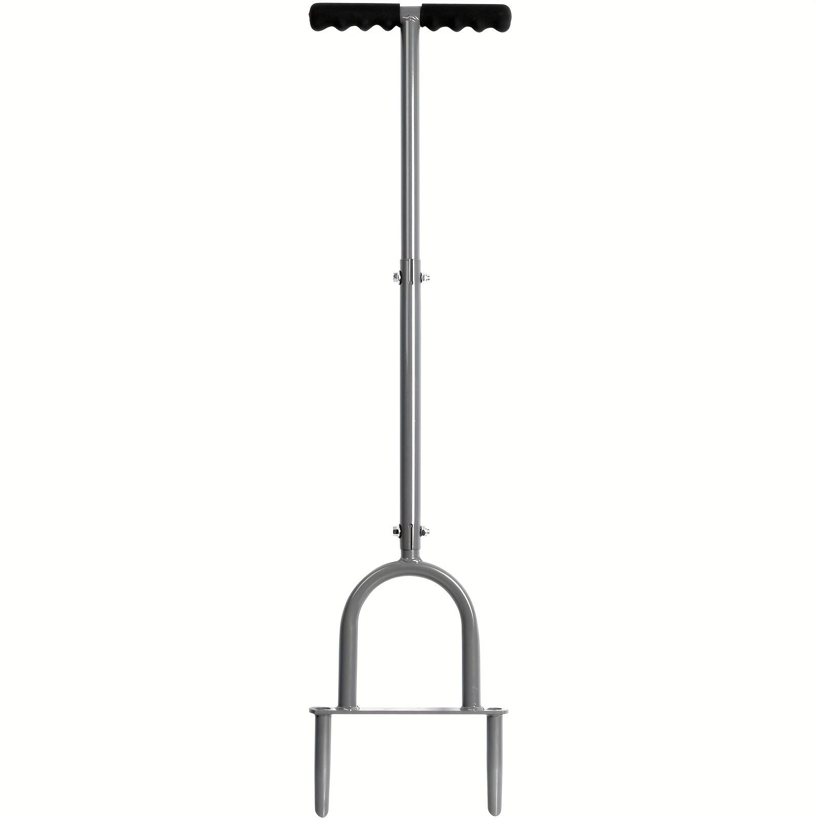 TEMU Lawn Coring Aerator, Manual Grass Dethatching Turf Plug Adjustable Height Core Aerating Tool Garden Tool Heavy Duty Aeration For Compacted To Prevent Lawn And Soil Compaction