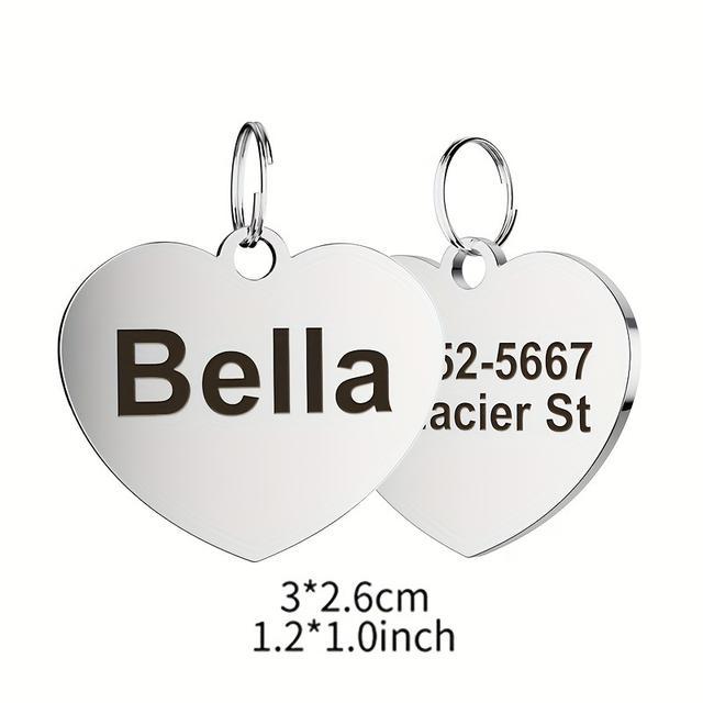 TEMU Personalized Pet Id Tag, Custom And Phone Number Dog Id, Stainless Steel Anti-lost Dog Collar Pendant Pet Accessories