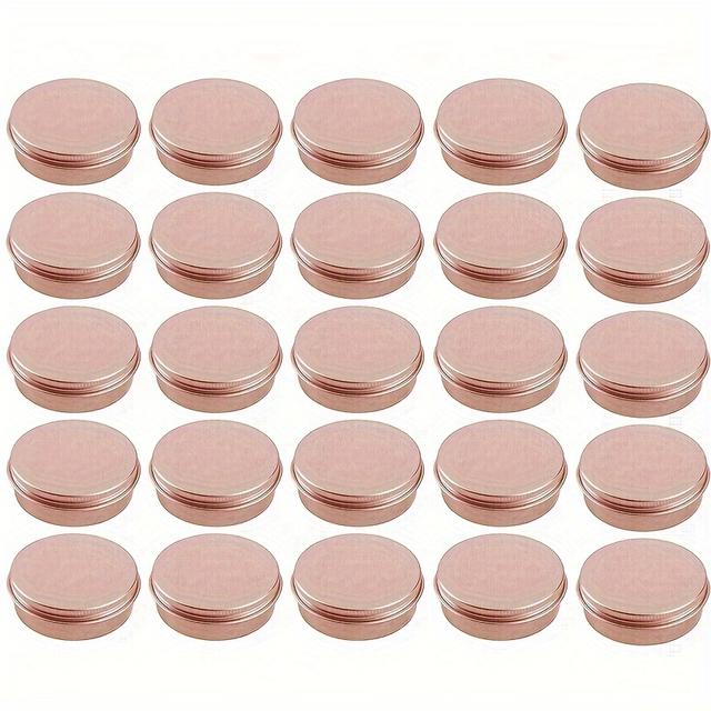 TEMU 25pcs Refillable Aluminum Tin Jars With Screw Caps - Formaldehyde-free Compact Containers Suitable For Cosmetic, Lip Balm, Cream - & Portable Refillable Jar (15g/30g/60g)