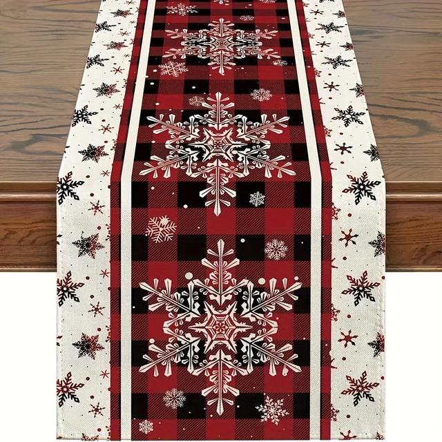 TEMU 1pc Snowflake Table Runners Festive Christmas Decorations For Home And Holiday Parties 13 X 48 Inch/13 X 72 Inch/13 X 108 Inch