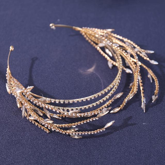 TEMU إكسسوار شعر عصري لامع فضي، قطعة زينة للرأس للتصوير الفوتوغرافي في الاستوديو، قطعة زينة للرأس للعرائس، طوق شعر وعصابة رأس مصنوعة يدويًا من حجر الراين