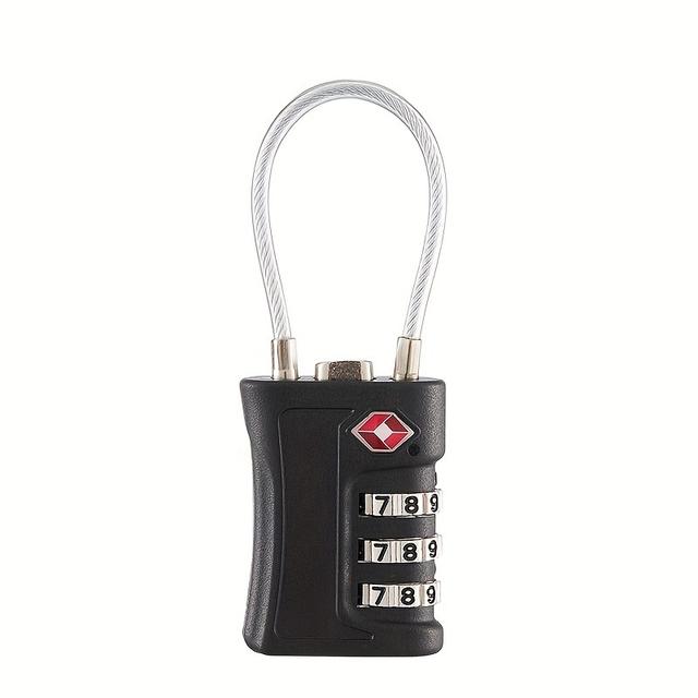TEMU 1pc Tsa Accepted Luggage Lock | 3 Digit Combination Password Padlock Ideal For Travel Suitcase, Backpack, Lockers | Lightweight, Anti-theft, Plastic Material