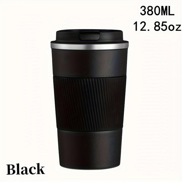 TEMU 1pc, Stainless Steel Travel Mug, 12.85oz/17.25oz Vacuum Insulated Coffee Travel Mug Spill Proof With Leakproof Lid, Double Walled Reusable Tumbler Cups For Keep Hot And Ice Coffee, Tea And Beer