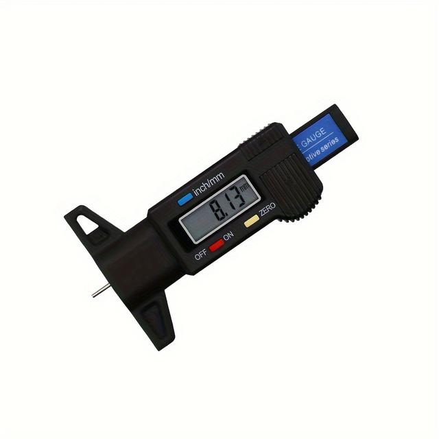 TEMU 1pc Digital Depth Gauge Caliper Tread Depth Gauge Lcd Tire Tread Gauge For Car Tire 0-25mm Measuring Tool Caliper Repair Tools