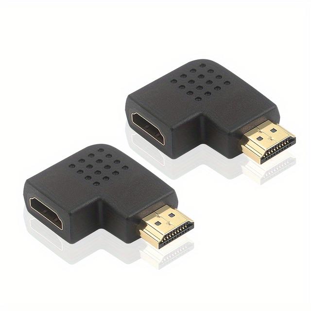 TEMU Hdtv Connector, Hdtv A Male To Hdtv A Female Connector At A 90° Angle, L-shaped Right-angled Hdtv Adapter, 90° Male To Female Elbow Connector, Am/af Hd Converter For Computers And Tvs