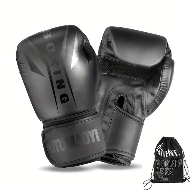 TEMU Multiple Sizes (10oz-16oz) Leather, Professional Adult Boxing Gloves For Men And Women, Durable Adjustable Strap Closure, Ideal For Boxing And Gym Use