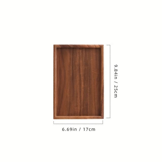 TEMU Walnut Wood Tray, Suitable For Breakfast, Dessert, Bread, Snacks, Sushi Multi-functional Plate, Rectangular Cup Tray, Afternoon Tea Tray, For ,, Table Decorations
