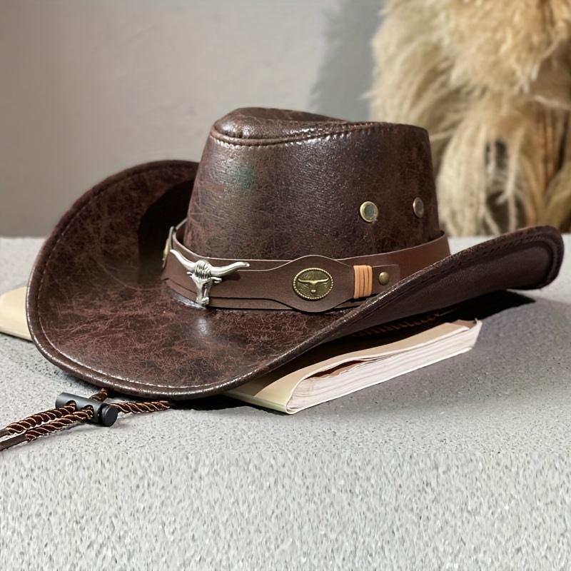 TEMU 1pc Ethnic Style Western Cowboy Hat With Studded Jazz Hat