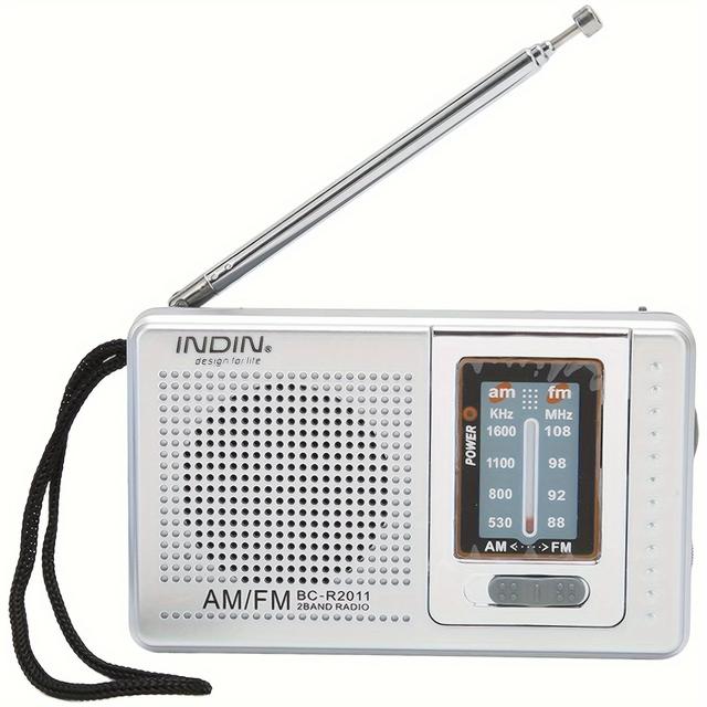 TEMU Portable Am Fm Radio, Compact Handheld Transistor Radios Player, Operated By 2 Aa Battery, Built In 5w Speaker With Headphone Jack, Gifts For Parents, Grandparents