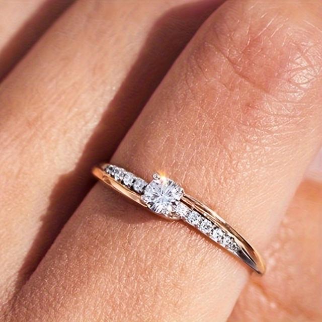 TEMU [925ングシルバー製リング1点] 娘や女性向けトな925ングシルバー製リング - セクシーなに合成ックジルコニアを施したデザイン - オール対応の＆ギフトジュエリー - デーのプロポーズギフトに最適 - 2g