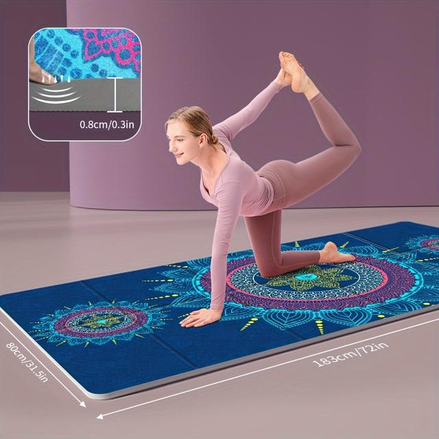 TEMU Tappetino pieghevole in TPE stampato, per fitness e , dotato di un design pieghevole facile conservazione, e con assorbenti del sudore e antiscivolo per yoga e all'