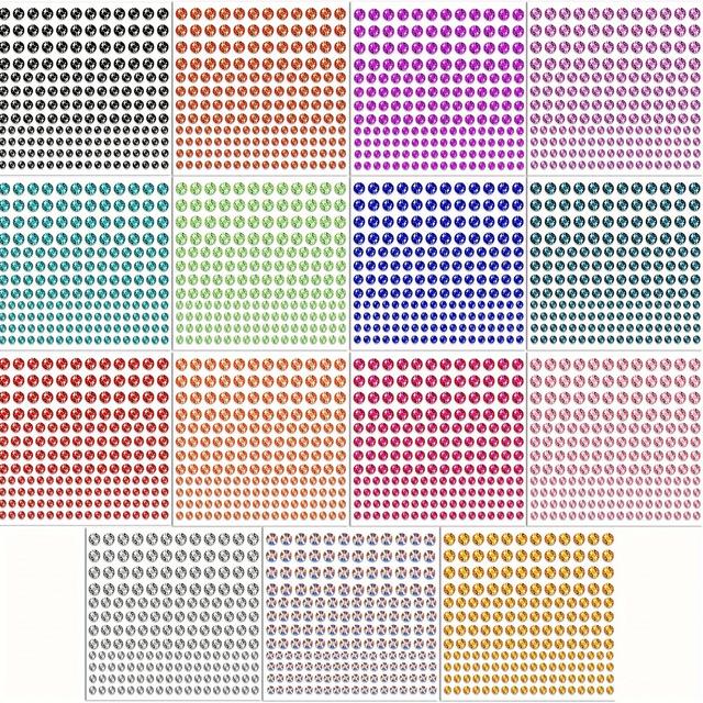 TEMU 15pcs Self-adhesive Rhinestone Stickers - Shapes For Makeup, Eyes, Face, Hair, Nails & Diy Crafts