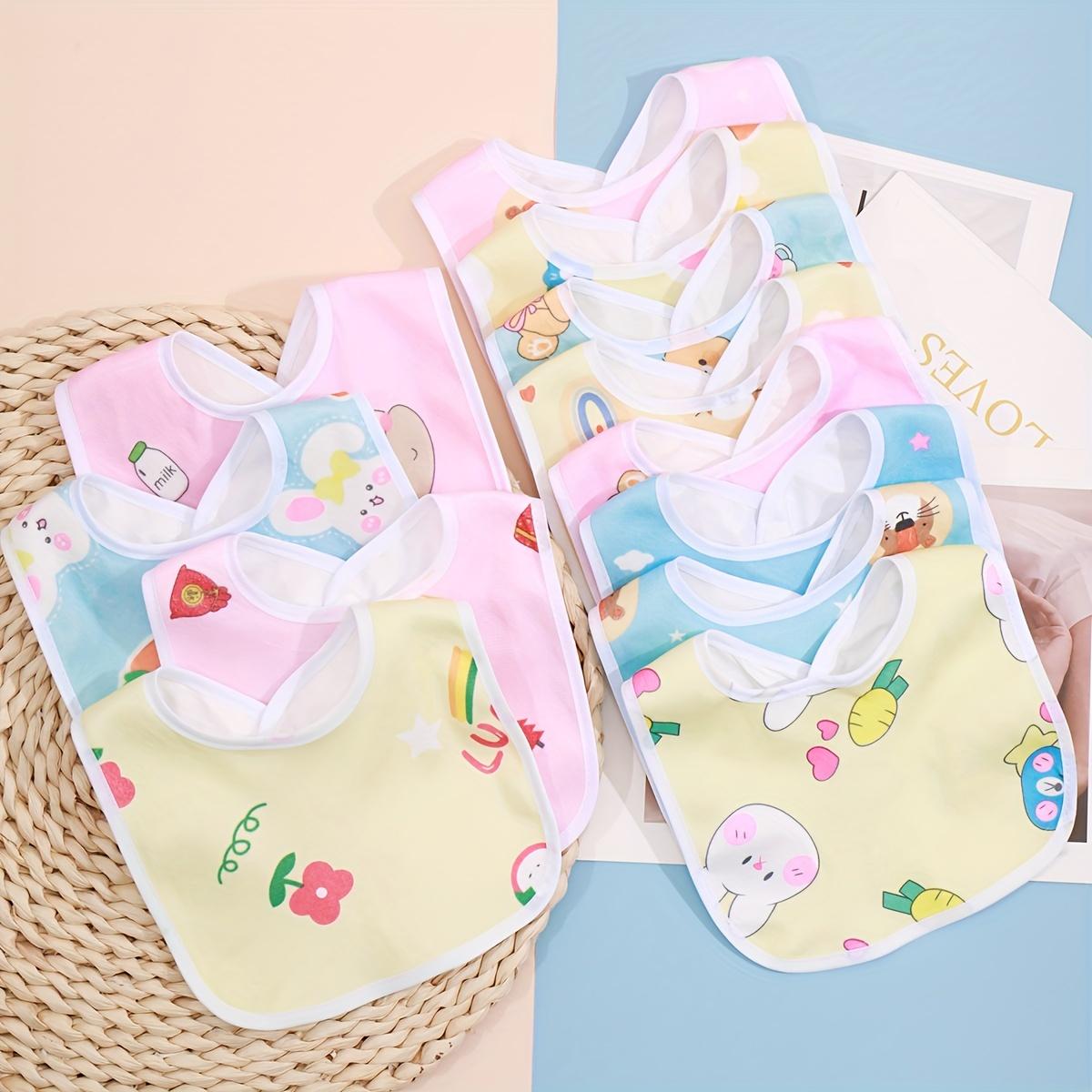 TEMU Random 5/8pcs Of Pink, Blue, And Yellow Children's Bibs, Drool Bibs, Cute Bibs, Suitable For Baby Use
