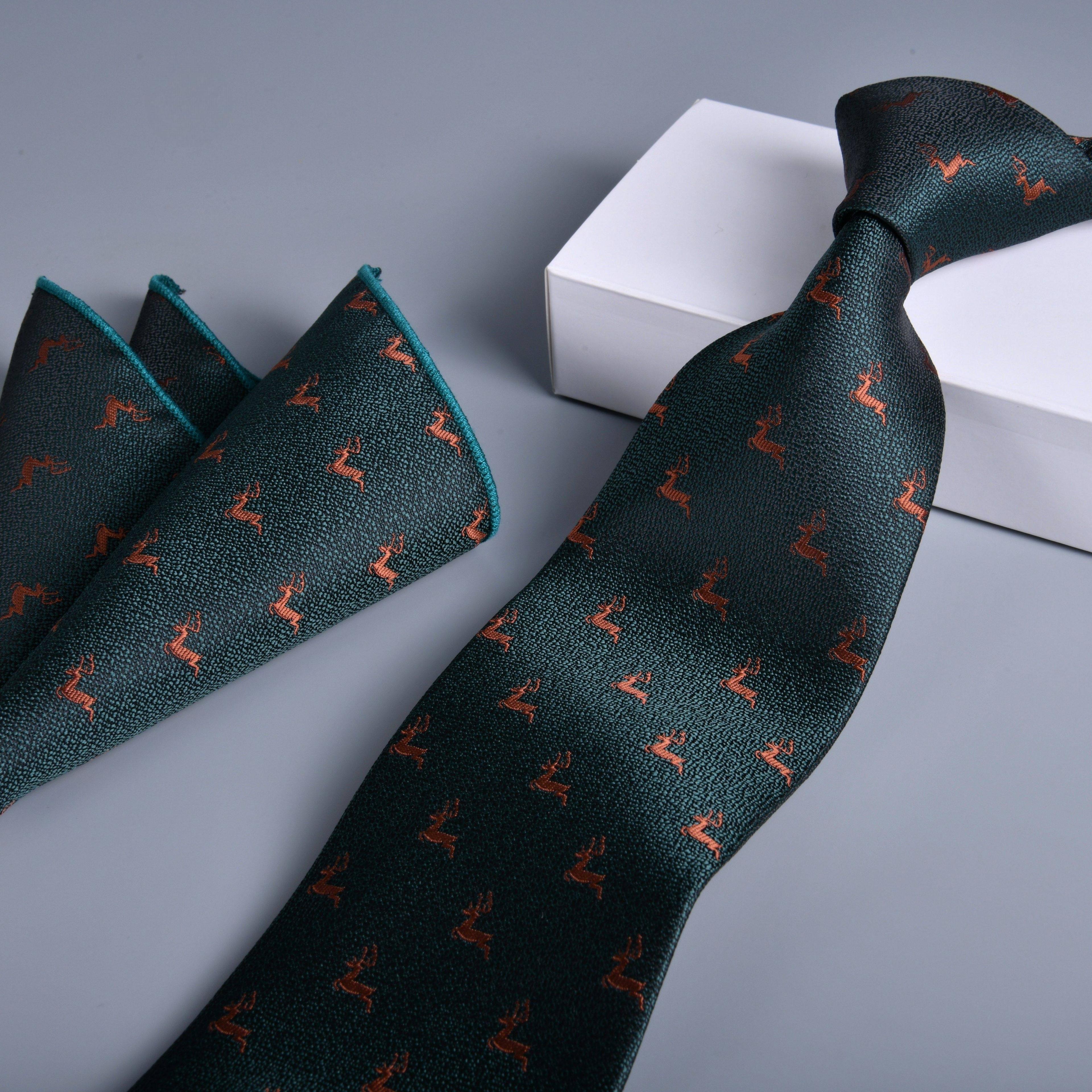 TEMU Corbata de Jacquard de Precisión para Hombre con Estampado de + Combinación de Pañuelo Cuadrado