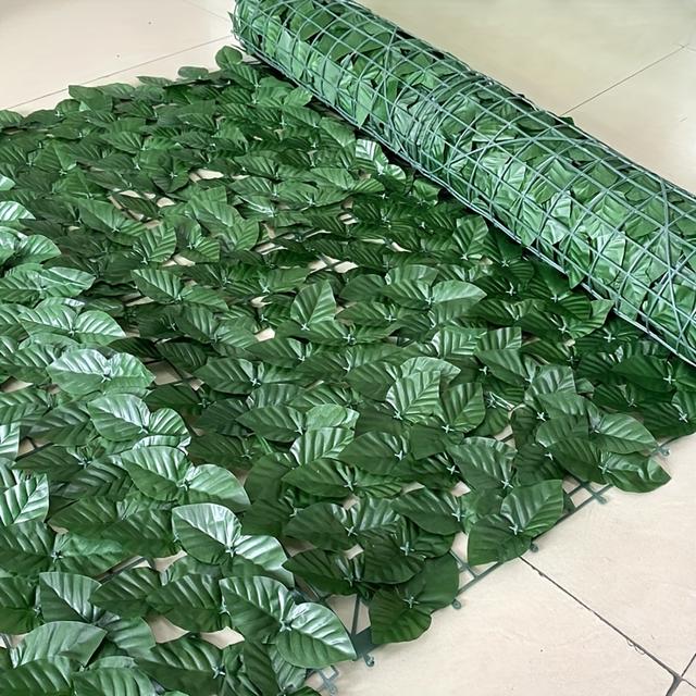 TEMU 1pc Artificial Ivy Privacy Fence, 118.2x19.7in Fake Grass Wall Artificial Hedges Fence And Faux Ivy Vine Leaf Decoration, Suitable For Outdoor Garden Decorations