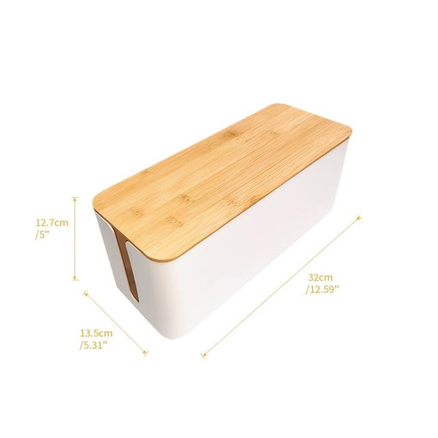 TEMU 1pc Plastic Data Cable Storage Box, Cable To Hide Cords, Power Strip Organizer Box, Suitable For Bedroom, Bathroom, Desk, Living Room, Office, Study
