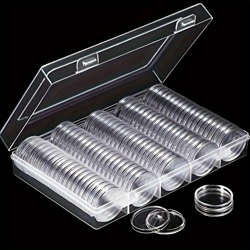 TEMU Commemorative Coin Storage Box Coin Capsule Round Plastic Coin Box, With Storage Box Specimen Military Coin Transparent Box, Suitable For Coin Collection Supplies (30mm, 100pcs )