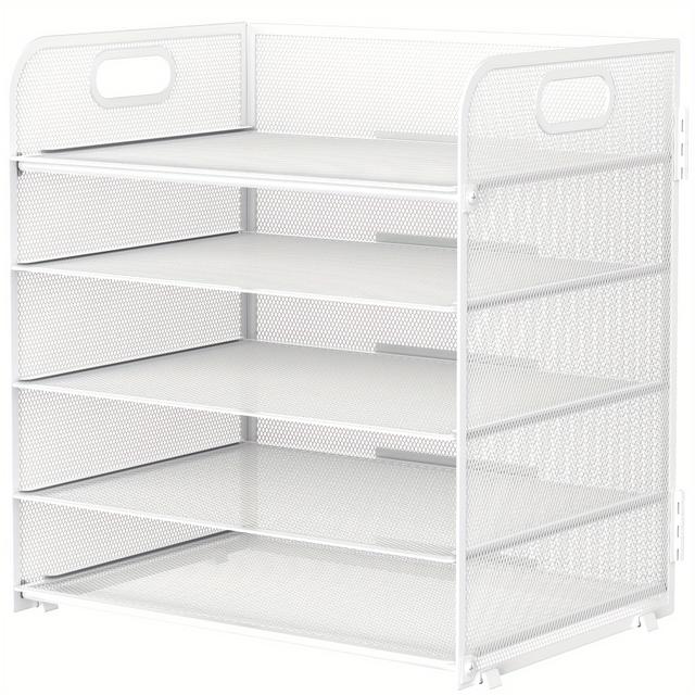 TEMU 1 조각의 메쉬 데스크탑 파일 정리함, 5층으로 구성되어 있으며, 쉽게 운반할 수 있으며, 고무 방지 발판, 트레이, 쉽게 설치할 수 있으며, 사무실, 가정, 학교 및 기타 장소에 적합합니다