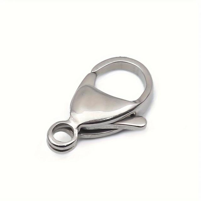 TEMU 80pcs Of 10-15mm Stainless Steel Lobster Clasps Suitable For Bracelet And Necklace Hook Chain Closure Jewelry Making Additions