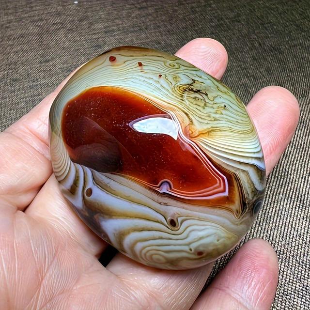 TEMU 1pc Natural Agate Palm Stone, Polished Agate Quartz, Handmade Ornament, Gift For , , Natural Stone Jewelr