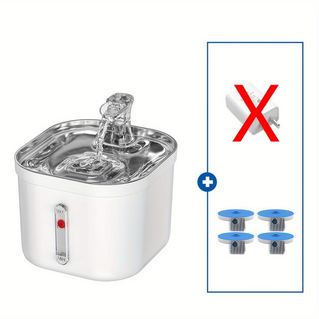 TEMU 2L Katzenwasserspender mit sichtbarem Wasserteich, ermöglicht es Haustieren, sauberes Wasser zu trinken, ohne Batterie