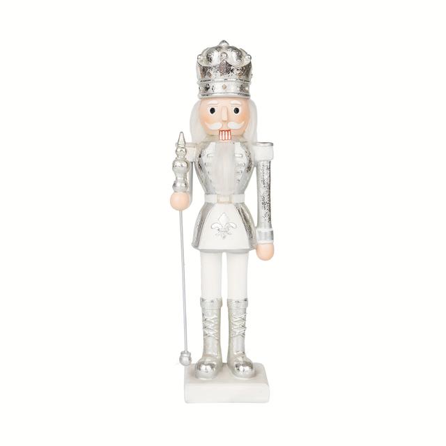 TEMU 1pcs Silvery Foil Nutcracker Soldier Decorations, Home Gifts And For Office, Dining Room, Living Room, Holiday Decoration