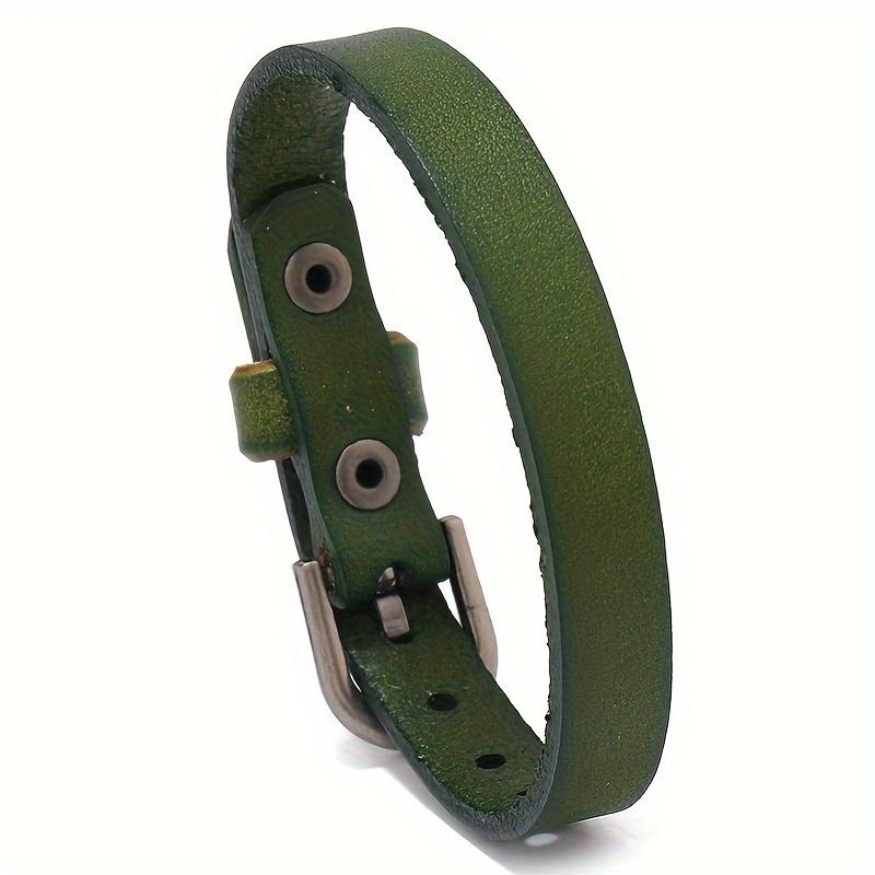 TEMU Pulsera de cuero ajustable multicolor retro minimalista, un accesorio de moda para hombres
