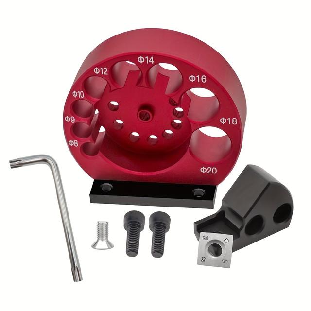 TEMU 1 Set Dowel Maker Jig, 8-holes Adjustable Dowel Maker Jig 8mm-20mm With Carbide Blades Woodworking Electric Drill Milling Dowel Round Rod Auxiliary Tool