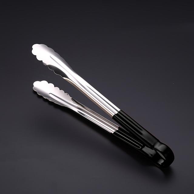 TEMU 1pc Bbq Stainless Tongs, Salad Bread Serving Tongs, On-slip Stainless Steel Food Tongs, Barbecue Grill Bbq Buffet Tongs, Kitchen Accessories