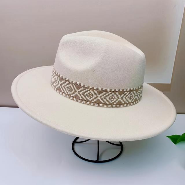 TEMU Men' & Women' Adjustable Western Cowboy Hat With Tweed Fabric Brim - Wide For -weather Outdoor Suitable For Jazz Festivals, Ranch, Daily Wear - Hand Washable