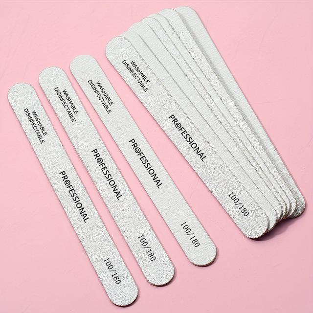 TEMU 20 Pcs Nail Files Professional Nail Files Reusable Double Sided Emery Board Nail Styling Tools For Home And Salon Use