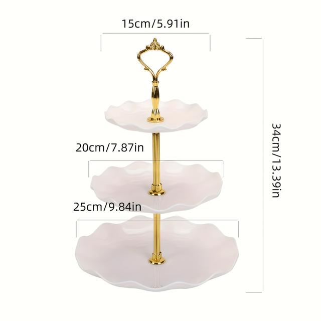 TEMU European Style 3 Tier Candy Plastic Tray, Creative, For Living Room, Christmas, Kitchen