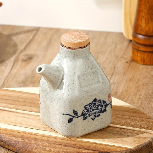 TEMU Porcelain Household Oil And Vinegar Bottle Bottle Seasoning Bottle Seasoning Bottle Oil Bottle Oil Pot
